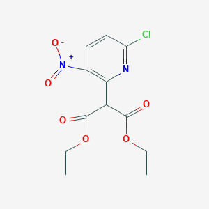 molecular formula C12H13ClN2O6 B2825200 1,3-Diethyl 2-(6-chloro-3-nitropyridin-2-yl)propanedioate CAS No. 136888-09-0