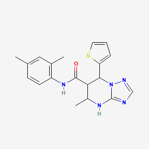 molecular formula C19H21N5OS B2825202 N-(2,4-dimethylphenyl)-5-methyl-7-(thiophen-2-yl)-4,5,6,7-tetrahydro-[1,2,4]triazolo[1,5-a]pyrimidine-6-carboxamide CAS No. 1212331-51-5