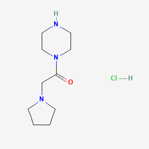 molecular formula C10H20ClN3O B2825211 1-Piperazin-1-yl-2-pyrrolidin-1-ylethanone;hydrochloride CAS No. 1240621-47-9