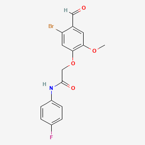 2-(5-bromo-4-formyl-2-methoxyphenoxy)-N-(4-fluorophenyl)acetamide