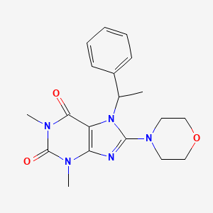 1,3-dimethyl-8-morpholino-7-(1-phenylethyl)-1H-purine-2,6(3H,7H)-dione