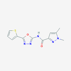 1,5-dimethyl-N-(5-(thiophen-2-yl)-1,3,4-oxadiazol-2-yl)-1H-pyrazole-3-carboxamide