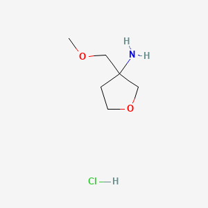 molecular formula C6H14ClNO2 B2825221 3-(Methoxymethyl)oxolan-3-amine hydrochloride CAS No. 1909337-70-7