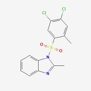molecular formula C15H12Cl2N2O2S B2825225 1-(4,5-dichloro-2-methylbenzenesulfonyl)-2-methyl-1H-1,3-benzodiazole CAS No. 1219589-24-8