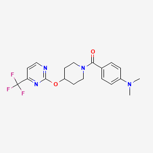 molecular formula C19H21F3N4O2 B2825226 [4-(Dimethylamino)phenyl]-[4-[4-(trifluoromethyl)pyrimidin-2-yl]oxypiperidin-1-yl]methanone CAS No. 2380172-13-2