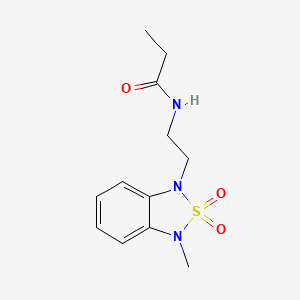 molecular formula C12H17N3O3S B2825229 N-(2-(3-methyl-2,2-dioxidobenzo[c][1,2,5]thiadiazol-1(3H)-yl)ethyl)propionamide CAS No. 2034590-46-8
