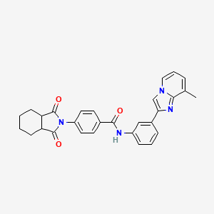 molecular formula C29H26N4O3 B2825231 4-(1,3-二氧代辛烷-2H-异喹啉-2-基)-N-[3-(8-甲基咪唑并[1,2-a]吡啶-2-基)苯基]苯甲酰胺 CAS No. 728028-92-0