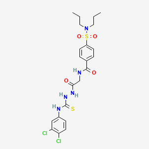 N-[2-[2-[(3,4-dichlorophenyl)carbamothioyl]hydrazinyl]-2-oxoethyl]-4-(dipropylsulfamoyl)benzamide