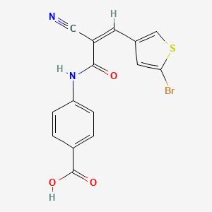 molecular formula C15H9BrN2O3S B2825241 4-[(Z)-3-(5-溴噻吩-3-基)-2-氰基丙-2-烯酰胺基]苯甲酸 CAS No. 1211981-23-5