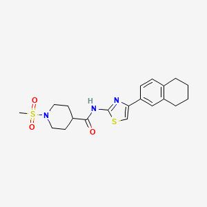 molecular formula C20H25N3O3S2 B2825244 1-(methylsulfonyl)-N-(4-(5,6,7,8-tetrahydronaphthalen-2-yl)thiazol-2-yl)piperidine-4-carboxamide CAS No. 930015-63-7