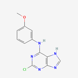 molecular formula C12H10ClN5O B2825245 2-氯-N-(3-甲氧基苯基)-7H-嘌呤-6-胺 CAS No. 190654-89-8