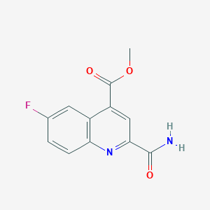 molecular formula C12H9FN2O3 B2825250 Methyl 2-carbamoyl-6-fluoroquinoline-4-carboxylate CAS No. 1799762-80-3