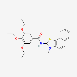 molecular formula C25H28N2O4S B2825251 3,4,5-triethoxy-N-(3-methyl-2H-benzo[g][1,3]benzothiazol-2-yl)benzamide CAS No. 398999-58-1