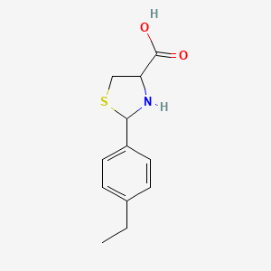 molecular formula C12H15NO2S B2825253 2-(4-Ethylphenyl)-1,3-thiazolidine-4-carboxylic acid CAS No. 342412-25-3