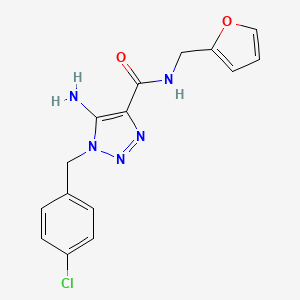 molecular formula C15H14ClN5O2 B2825256 5-amino-1-(4-chlorobenzyl)-N-(furan-2-ylmethyl)-1H-1,2,3-triazole-4-carboxamide CAS No. 405279-35-8