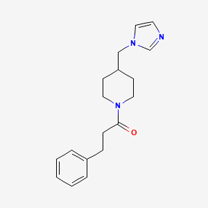 molecular formula C18H23N3O B2825259 1-(4-((1H-咪唑-1-基)甲基)哌啶-1-基)-3-苯基丙酮 CAS No. 168888-76-4