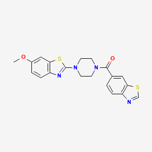 molecular formula C20H18N4O2S2 B2825260 Benzo[d]thiazol-6-yl(4-(6-methoxybenzo[d]thiazol-2-yl)piperazin-1-yl)methanone CAS No. 897469-09-9