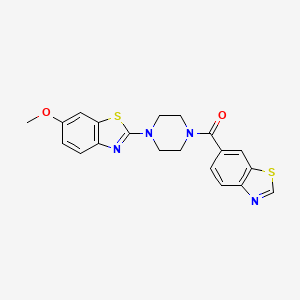 molecular formula C20H18N4O2S2 B2825260 苯并[3]噻唑-6-基(4-(6-甲氧基苯并[3]噻唑-2-基)哌嗪-1-基)甲酮 CAS No. 897469-09-9