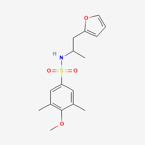 molecular formula C16H21NO4S B2825262 N-(1-(furan-2-yl)propan-2-yl)-4-methoxy-3,5-dimethylbenzenesulfonamide CAS No. 1226458-97-4