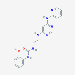 molecular formula C20H23N7O2 B2825265 1-(2-Ethoxyphenyl)-3-(2-((6-(pyridin-2-ylamino)pyrimidin-4-yl)amino)ethyl)urea CAS No. 1421457-77-3