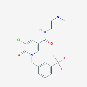 molecular formula C18H19ClF3N3O2 B2825268 5-chloro-N-[2-(dimethylamino)ethyl]-6-oxo-1-[3-(trifluoromethyl)benzyl]-1,6-dihydro-3-pyridinecarboxamide CAS No. 338981-07-0
