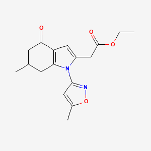 Ethyl 2-(6-methyl-1-(5-methylisoxazol-3-yl)-4-oxo-5,6,7-trihydroindol-2-yl)acetate