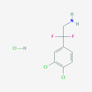 molecular formula C8H8Cl3F2N B2825271 2-(3,4-Dichlorophenyl)-2,2-difluoroethanamine;hydrochloride CAS No. 56177-75-4