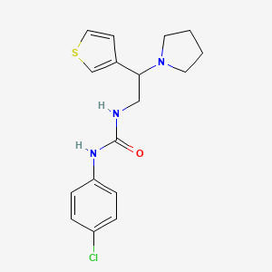 molecular formula C17H20ClN3OS B2825284 1-(4-氯苯基)-3-(2-(吡咯啉-1-基)-2-(噻吩-3-基)乙基)脲 CAS No. 955259-08-2