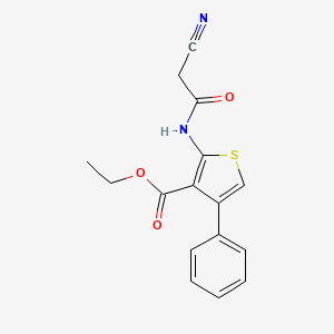 molecular formula C16H14N2O3S B2825293 Ethyl 2-[(cyanoacetyl)amino]-4-phenylthiophene-3-carboxylate CAS No. 546090-58-8