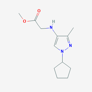 molecular formula C12H19N3O2 B2825298 Methyl 2-[(1-cyclopentyl-3-methylpyrazol-4-yl)amino]acetate CAS No. 2247206-97-7
