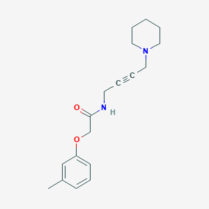 molecular formula C18H24N2O2 B2825300 N-(4-(piperidin-1-yl)but-2-yn-1-yl)-2-(m-tolyloxy)acetamide CAS No. 1396783-65-5