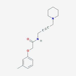 molecular formula C18H24N2O2 B2825300 N-(4-(哌啶-1-基)丁-2-炔-1-基)-2-(间甲苯氧基)乙酰胺 CAS No. 1396783-65-5