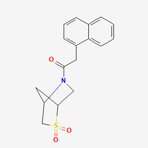 molecular formula C17H17NO3S B2825304 1-(2,2-Dioxido-2-thia-5-azabicyclo[2.2.1]heptan-5-yl)-2-(naphthalen-1-yl)ethanone CAS No. 2034610-11-0