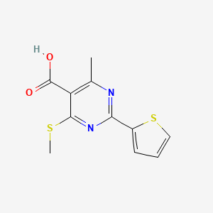 4-Methyl-6-(methylsulfanyl)-2-(thiophen-2-yl)pyrimidine-5-carboxylic acid