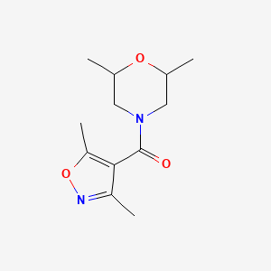 molecular formula C12H18N2O3 B2825318 (3,5-Dimethyl-4-isoxazolyl)(2,6-dimethylmorpholino)methanone CAS No. 478031-63-9