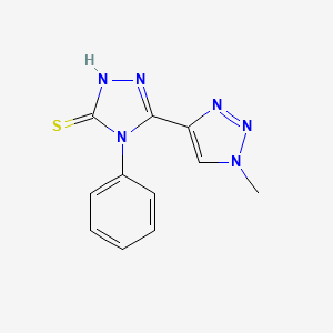 molecular formula C11H10N6S B2825319 3-(1-methyl-1H-1,2,3-triazol-4-yl)-4-phenyl-4,5-dihydro-1H-1,2,4-triazole-5-thione CAS No. 2309624-76-6