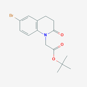 molecular formula C15H18BrNO3 B2825320 tert-butyl 2-(6-bromo-2-oxo-3,4-dihydroquinolin-1(2H)-yl)acetate CAS No. 1224927-63-2