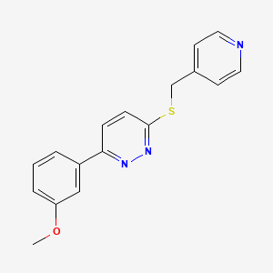 molecular formula C17H15N3OS B2825330 3-(3-Methoxyphenyl)-6-((pyridin-4-ylmethyl)thio)pyridazine CAS No. 922853-66-5
