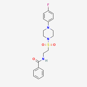 molecular formula C19H22FN3O3S B2825337 N-[2-[4-(4-fluorophenyl)piperazin-1-yl]sulfonylethyl]benzamide CAS No. 899955-90-9