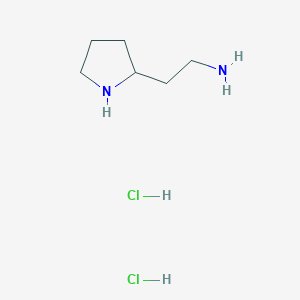 molecular formula C6H16Cl2N2 B2825352 2-(Pyrrolidin-2-yl)ethan-1-amine dihydrochloride CAS No. 1803593-20-5