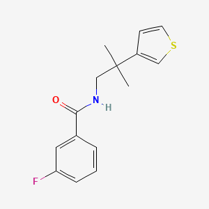 molecular formula C15H16FNOS B2825362 3-fluoro-N-(2-methyl-2-(thiophen-3-yl)propyl)benzamide CAS No. 2310041-09-7