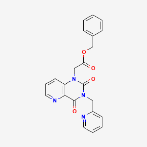 molecular formula C22H18N4O4 B2825363 苄基2-(2,4-二氧-3-(吡啶-2-基甲基)-3,4-二氢吡啶并[3,2-d]嘧啶-1(2H)-基)乙酸酯 CAS No. 941907-98-8