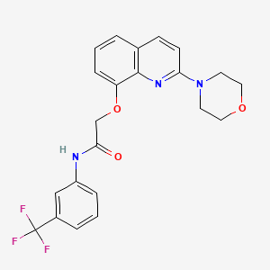 molecular formula C22H20F3N3O3 B2825369 2-((2-吗啉喹啉-8-基)氧基)-N-(3-(三氟甲基)苯基)乙酸酰胺 CAS No. 941903-48-6
