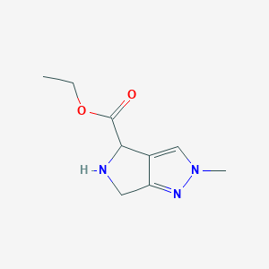 molecular formula C9H13N3O2 B2825372 Ethyl 2-methyl-5,6-dihydro-4H-pyrrolo[3,4-c]pyrazole-4-carboxylate CAS No. 2287261-07-6