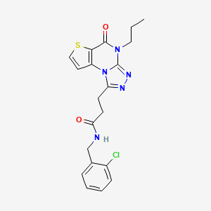 molecular formula C20H20ClN5O2S B2825376 N-(2-氯苄基)-3-(5-氧-4-丙基-4,5-二氢噻吩并[2,3-e][1,2,4]三唑-1-基)丙酰胺 CAS No. 1189971-90-1