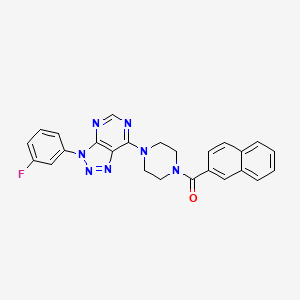 (4-(3-(3-fluorophenyl)-3H-[1,2,3]triazolo[4,5-d]pyrimidin-7-yl)piperazin-1-yl)(naphthalen-2-yl)methanone