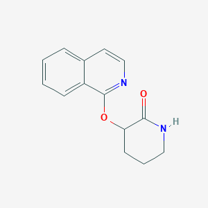 molecular formula C14H14N2O2 B2825390 3-(Isoquinolin-1-yloxy)piperidin-2-one CAS No. 2198618-26-5