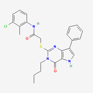 2-((3-butyl-4-oxo-7-phenyl-4,5-dihydro-3H-pyrrolo[3,2-d]pyrimidin-2-yl)thio)-N-(3-chloro-2-methylphenyl)acetamide