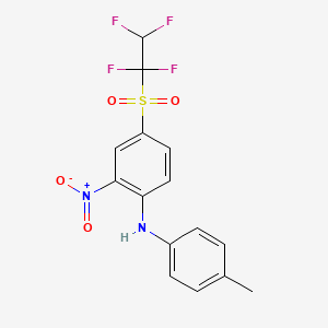 molecular formula C15H12F4N2O4S B2825416 N-(4-甲基苯基)-2-硝基-4-(1,1,2,2-四氟乙磺酰基)苯胺 CAS No. 313521-30-1