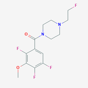 molecular formula C14H16F4N2O2 B2825427 (4-(2-Fluoroethyl)piperazin-1-yl)(2,4,5-trifluoro-3-methoxyphenyl)methanone CAS No. 2034226-62-3